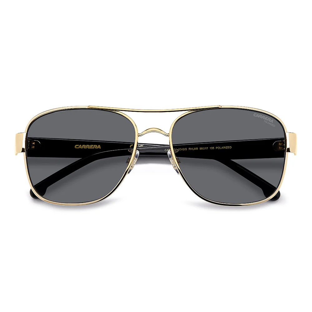 3042 Gold Rim Women's Rectangular Sunglasses - Image 7