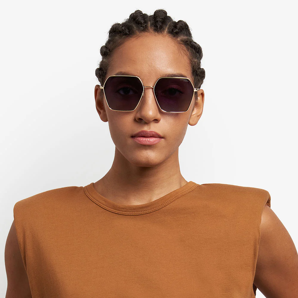 3057 Women's Hexagonal Sunglasses with Gradient Lenses - Image 2